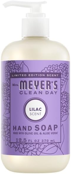 Mrs. MEYER'S Clean Day Liquid Hand Soap Variety Pack 12.5 Fl Oz Each, 1 CT (Rose + Lilac + Mint + Daisy + Dewdrop)