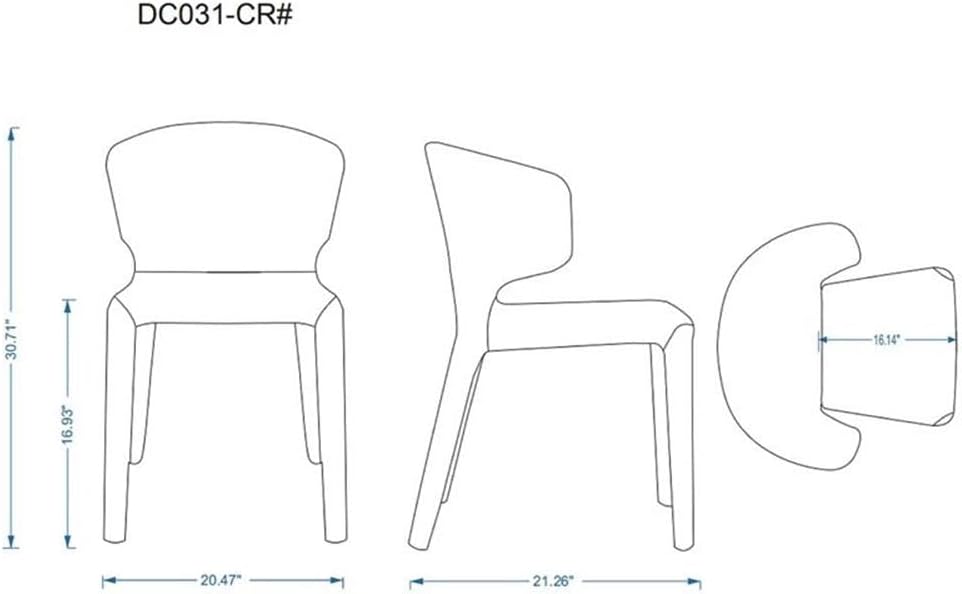 Manhattan Comfort Conrad Mid Century Modern Dining Chairs Woven Tweed Upholstered Kitchen Furniture with Contoured Back, Foam Padding & Metal Legs, Set of 2, Black