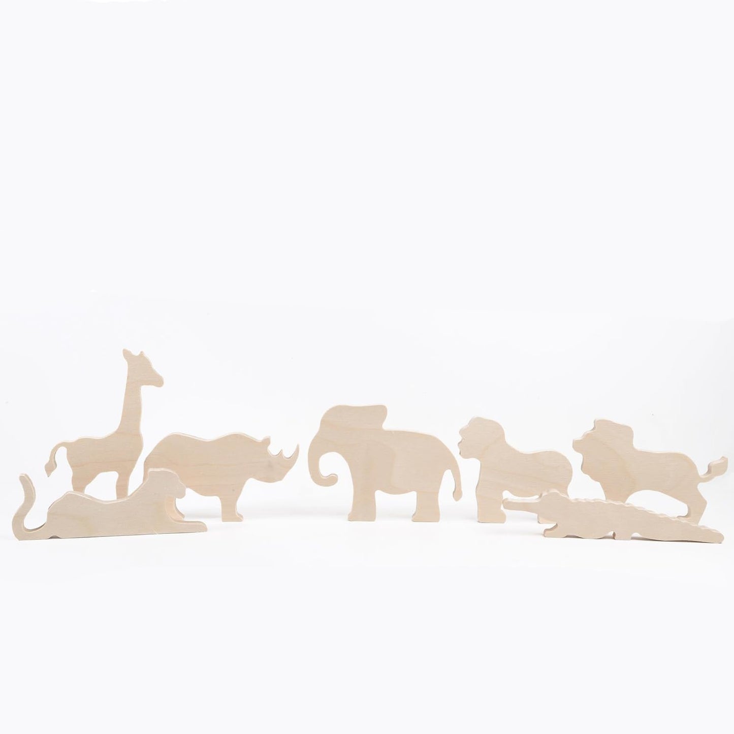Good Wood By Leisure Arts: African Safari Crate Set - 7 Piece Animal Wood Cutouts - Small Wooden Shapes for Crafts Wooden Craft Shapes Animals to Paint
