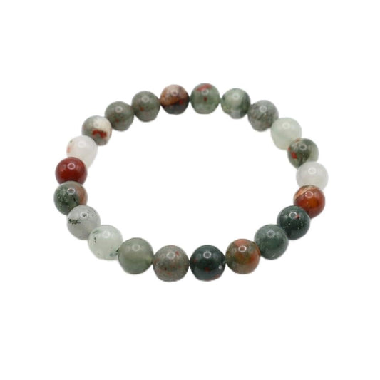 The Vida Handmade AAA+ Quality Crystal Stretch Elastic Bracelet - Nature Gemstone - Jewelry Gift - Holiday Gift - For Women & Men (Bloodstone)