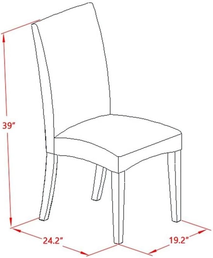 East West Furniture X627DR124-5 5 Piece Dining Set Includes a Rectangle Dining Room Table with X-Legs and 4 Black Color Linen Fabric Upholstered Parson Chairs, 40x72 Inch, Multi-Color