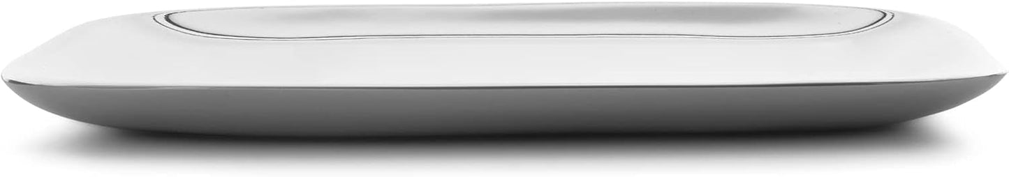 nambe Square Platter | Oven Safe Dishes for Serving Food Party Entertaining | 9-Inch Serving Tray for Steak, Appetizers, Salad, and Turkey | Made of Metal Alloy
