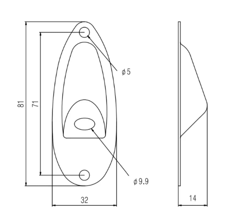 Guyker Guitar Input Jack Plate, Iron Oval Boat Shape Jackplate Socket Ferrule Output Curved Gj008 Black+ Gj007 Cover Combo Set F