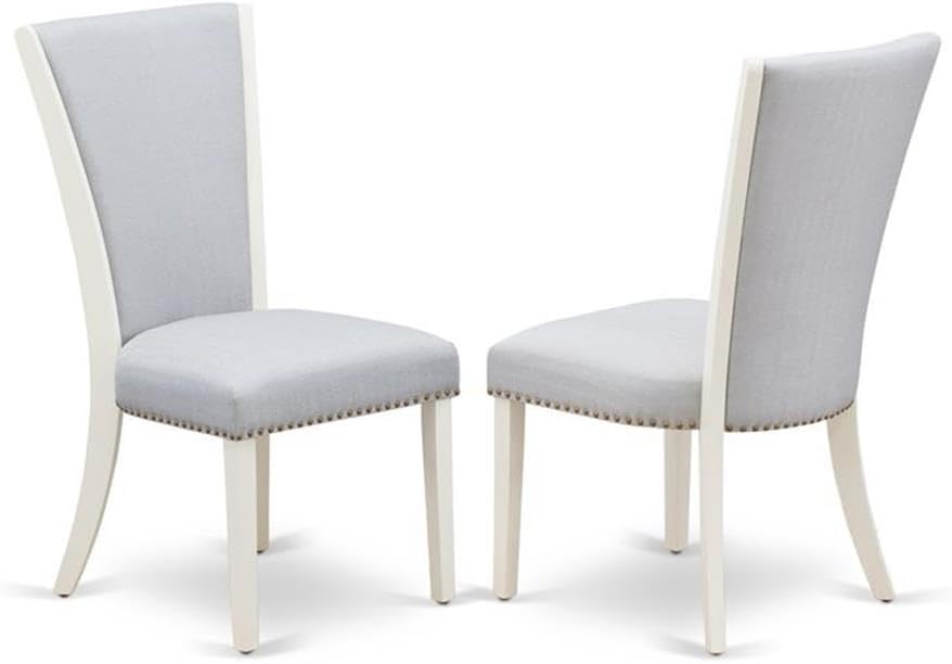 East West Furniture X027VE005-6 6 Piece Kitchen Table & Chairs Set Contains a Rectangle Wooden Table and 4 Grey Linen Fabric Parson Chairs with a Bench, 40x72 Inch, Multi-Color