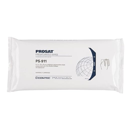 PS-911 PROSAT Wipe, 11" Length x 9" Width (Pack of 30)
