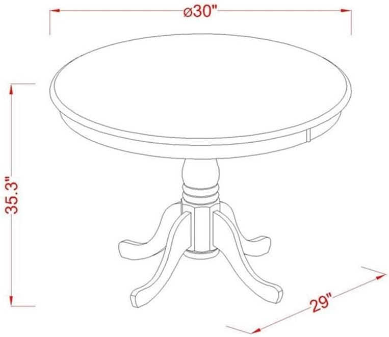 East West Furniture EDBU3-MAH-LC 3 Piece Counter Height Dining Table Set Contains a Round Wooden Table with Pedestal and 2 Faux Leather Upholstered Chairs, 30x30 Inch, Mahogany
