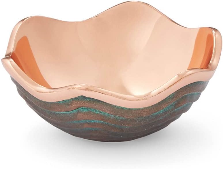 nambe Mini Copper Canyon Bowl | 4.5-Inch Fruit Bowl for Kitchen Counter, Table, Mantel Décor | Decorative Scalloped Edge Vegetable Basket | Salad Serving Bowl | 6.5-Ounce