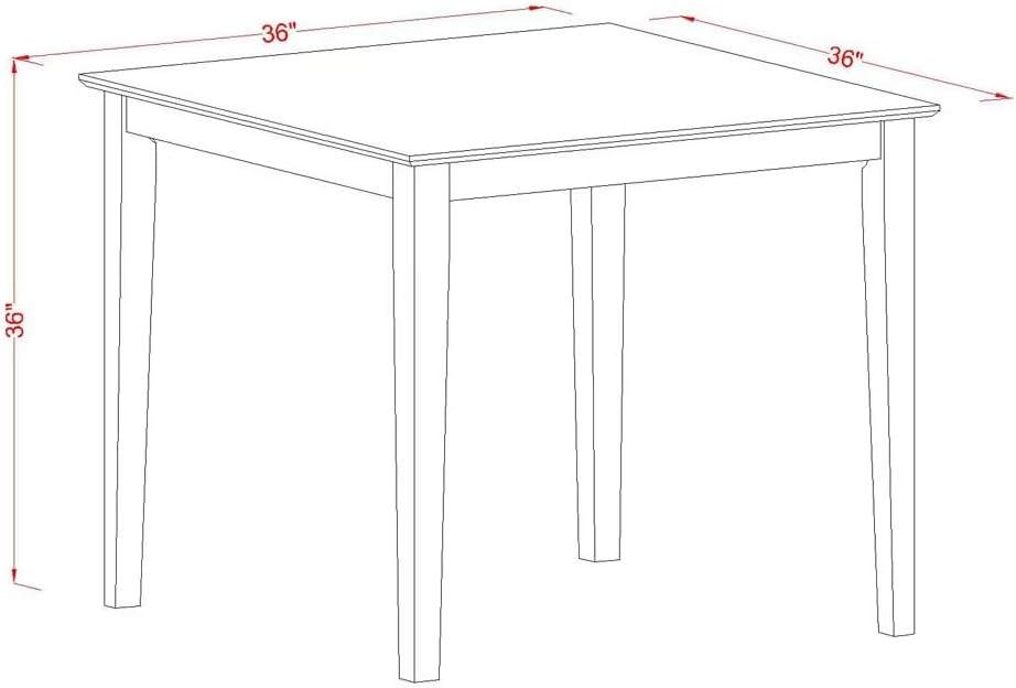 East West Furniture YAVN5-WHI-C 5 Piece Kitchen Counter Set Includes a Rectangle Dining Room Table and 4 Linen Fabric Upholstered Dining Chairs, 30x48 Inch, Buttermilk & Cherry