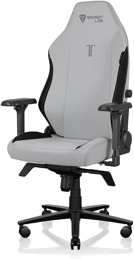 Secretlab Titan Evo Ash Gaming Chair - Reclining, Ergonomic & Comfortable Computer Chair with 4D Armrests, Magnetic Head Pillow & 4-Way Lumbar Support - Gray - Leatherette