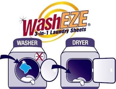 WashEZE 3 in 1 Laundry Detergent Sheets Unscented 40 count with Fabric Softener Fragrance and Phosphate Free- More efficient than pods pacs powders or liquids