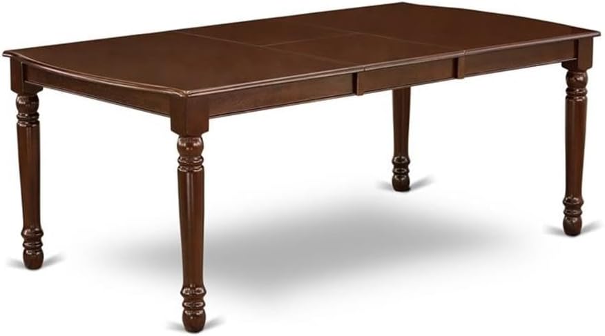 East West Furniture DOVE5-MAH-47 5 Piece Dining Table Set Includes a Rectangle Wooden Table with Butterfly Leaf and 4 Light Sable Linen Fabric Upholstered Chairs, 42x78 Inch, Mahogany