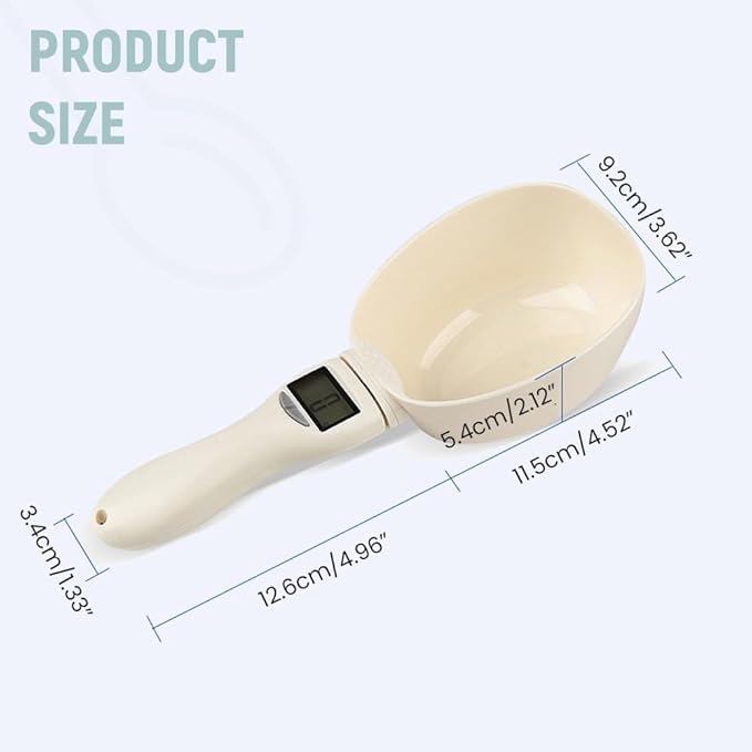 Digital Measuring Spoon, Food Digital Measuring Scoop Scale 800g / 0.1g High Precision with LCD Screen,Household Weighing Scoop for Kitchen and Dog Cat Food (Spoon/2pcs)