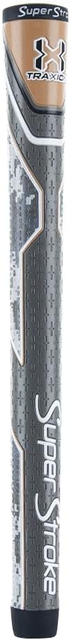 SuperStroke Traxion Tour Golf Club Grip, Midsize, Advanced Surface Texture Improves Feedback and Tackiness and Even Hand Pressure, Black/Gray