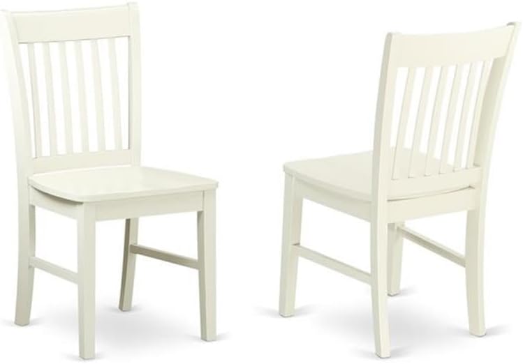 East West Furniture HBNF5-LWH-W 5 Piece Modern Dining Table Set Includes a Round Wooden Table with Pedestal and 4 Dining Room Chairs, 42x42 Inch, Linen White