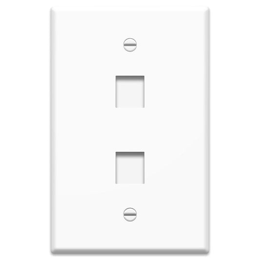 4Xem Wall Plate - 2 Ports, White (4Xfp02Kywh)