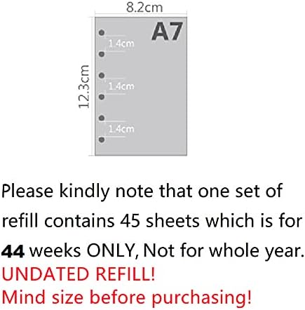 A7 Planner Refill, A7 Agenda Refill for Filofax,6 Hole/100gsm,4.84 x 3.23'', Harphia(Weekly Plan)