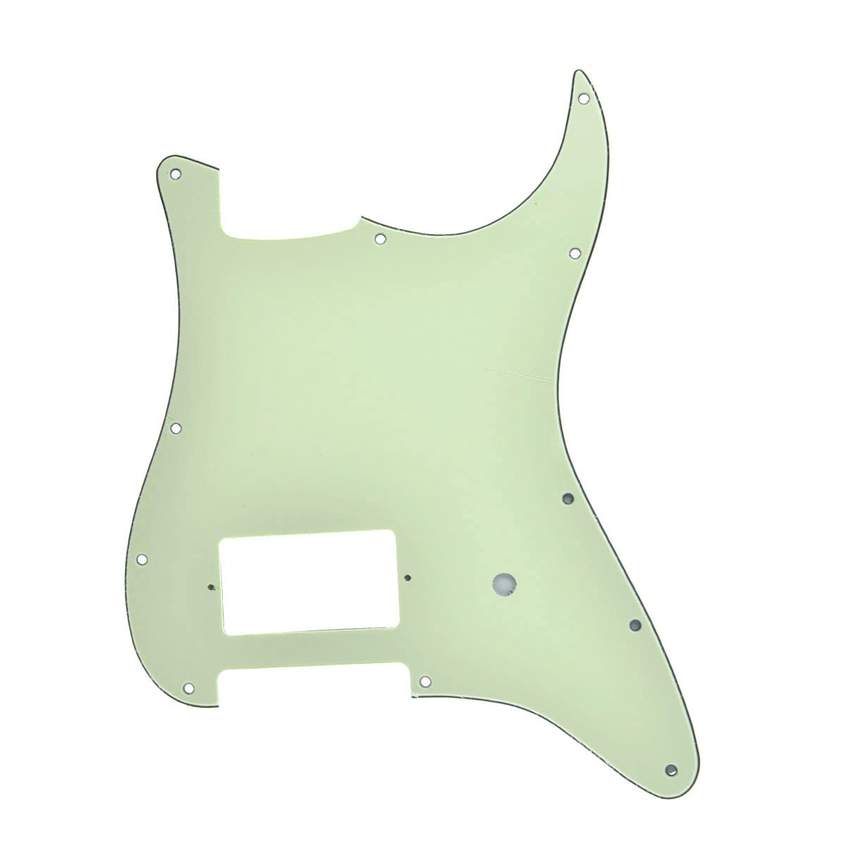 Kaish 11 Hole St/Strat Style One Humbucker Guitar Pickguard Scratch Plate For Delonge Stratocaster/Strat Mint Green 3 Ply