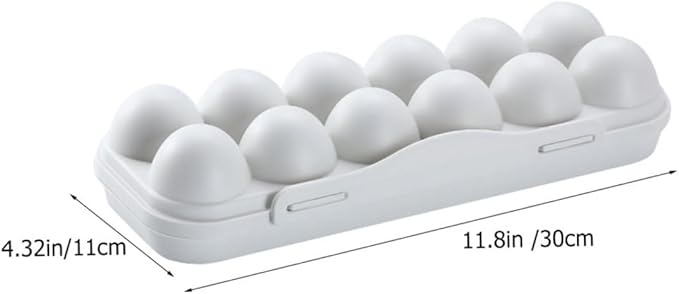 Compartment Gray Plastic Egg Storage Bin with Airtight Lid Anti-crack Refrigerator Organizer Box for Kitchen Preservation and Easy Handling Stackable Egg Holder for Home Use