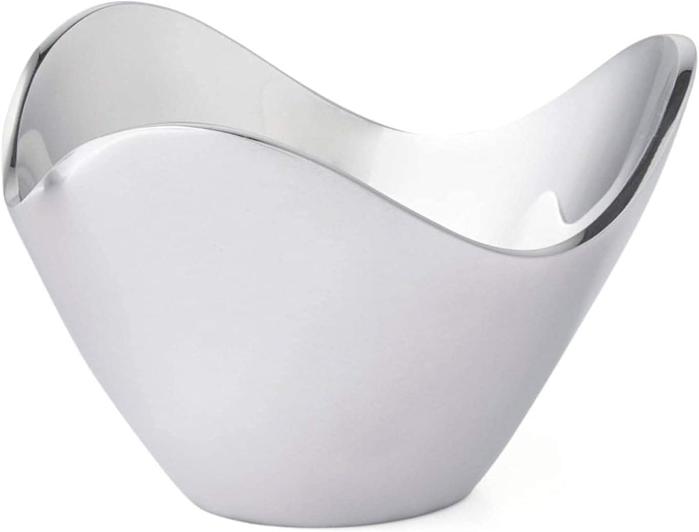 nambe Serve ware Collection Wave Bowl, Silver Serving Bowls, Large Salad Bowls for Kitchen, Entertaining, Side Dishes, Pasta, Dinner Parties, Kitchen Decor, Oven Safe, Easy Clean (9”)