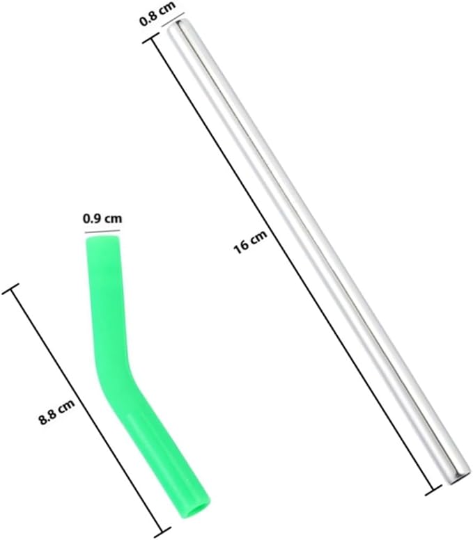 Stainless Steel Drinking Straws Set with Mixed Color Silicone Covers and Cleaning Brush Reusable Straws for Smooth Beverage Flow Rust-resistant Material Kit