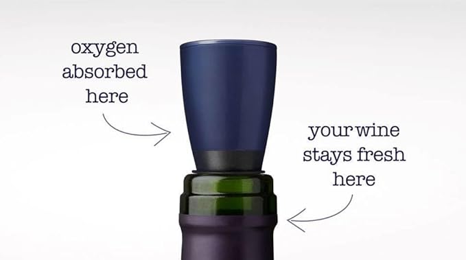 Repour Wine Saver and Stopper - Removes Oxygen, Preserving and Keeping Wine As Fresh As The Day The Bottle Was Opened - 48-Pack Blue