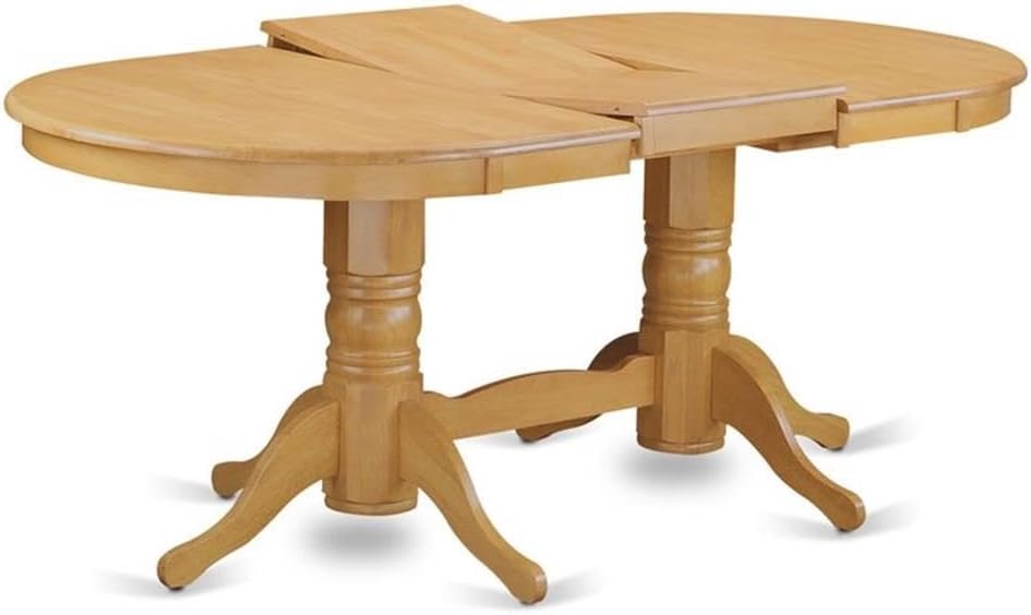 East West Furniture VABO5-OAK-W 5 Piece Kitchen Table & Chairs Set Includes an Oval Dining Table with Butterfly Leaf and 4 Dining Room Chairs, 40x76 Inch, Oak