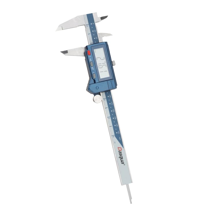 Dasqua 6" Digital Caliper Stainless Steel - IP54 Rated with Large Screen, in/mm/Fraction Conversion. High Precision ±0.001" Accuracy, Includes Protective Case