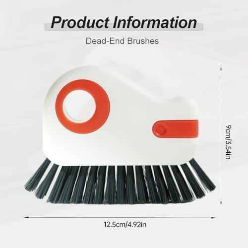 2 in 1 Groove Cleaning Brush Window Track Cleaning Tools, Multifunction Window Track Cleaner with Hard Bristle and Hidden Scraper, Crevice Brush for Sliding Door Track Window Seal Sill