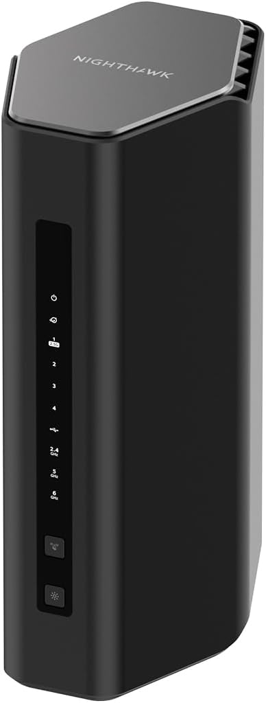 NETGEAR Nighthawk Tri-Band WiFi 7 Router (RS500) – Security Features, BE12000 Wireless Speed (up to 12 Gbps) - Covers up to 3,000 sq. ft., 120 Devices – 2.5 Gig Internet Port - Free Expert Help