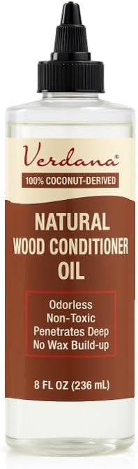 Verdana Natural Wood Conditioner Oil – 8 Fl Oz – Plant-Based, Odorless Furniture Conditioner for Wood Tables, Cabinets, Dressers & Antiques – Nourish, Polish & Protect – Non-Toxic Conditioning Oil