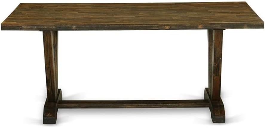 East West Furniture VT777 V-Style Dining Room Table - a Rectangle Solid Wood Table Top with Stylish Legs, 40x72 Inch, Distressed Jacobean