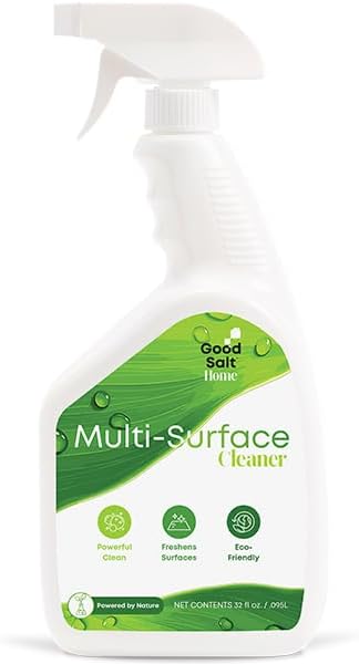 Good Salt Home Multi-Surface Cleaner, Everyday Surface Spray for Home and Workspaces, Continuous Cleaning Action, Made in the USA, 32 Ounce Bottle