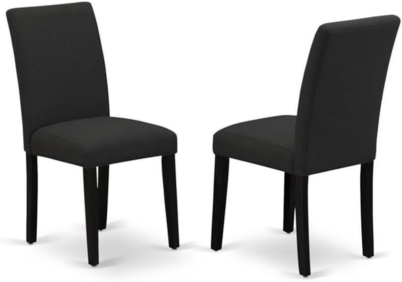 East West Furniture X677AB624-5 5 Piece Dining Set Includes a Rectangle Dining Room Table with X-Legs and 4 Black Color Linen Fabric Upholstered Parson Chairs, 40x72 Inch, Multi-Color