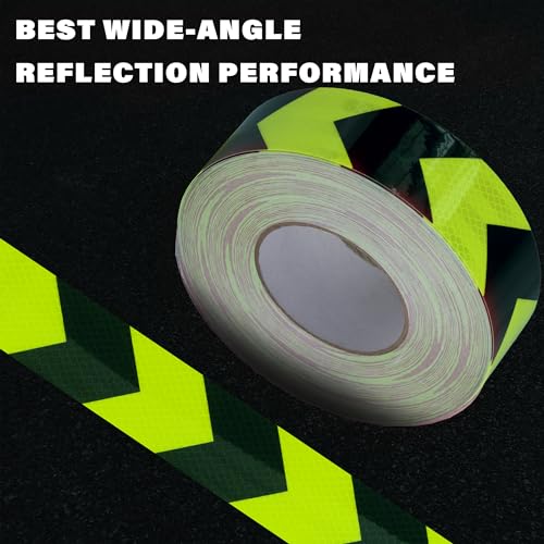 SWRT 2 Inch X 30 FT Reflective Tape Outdoor Waterproof Black & Green Reflective Tape Heavy Duty Strong Adhesive Hazard Caution Safety Warning Tape Reflector Conspicuity Tape for Trailer