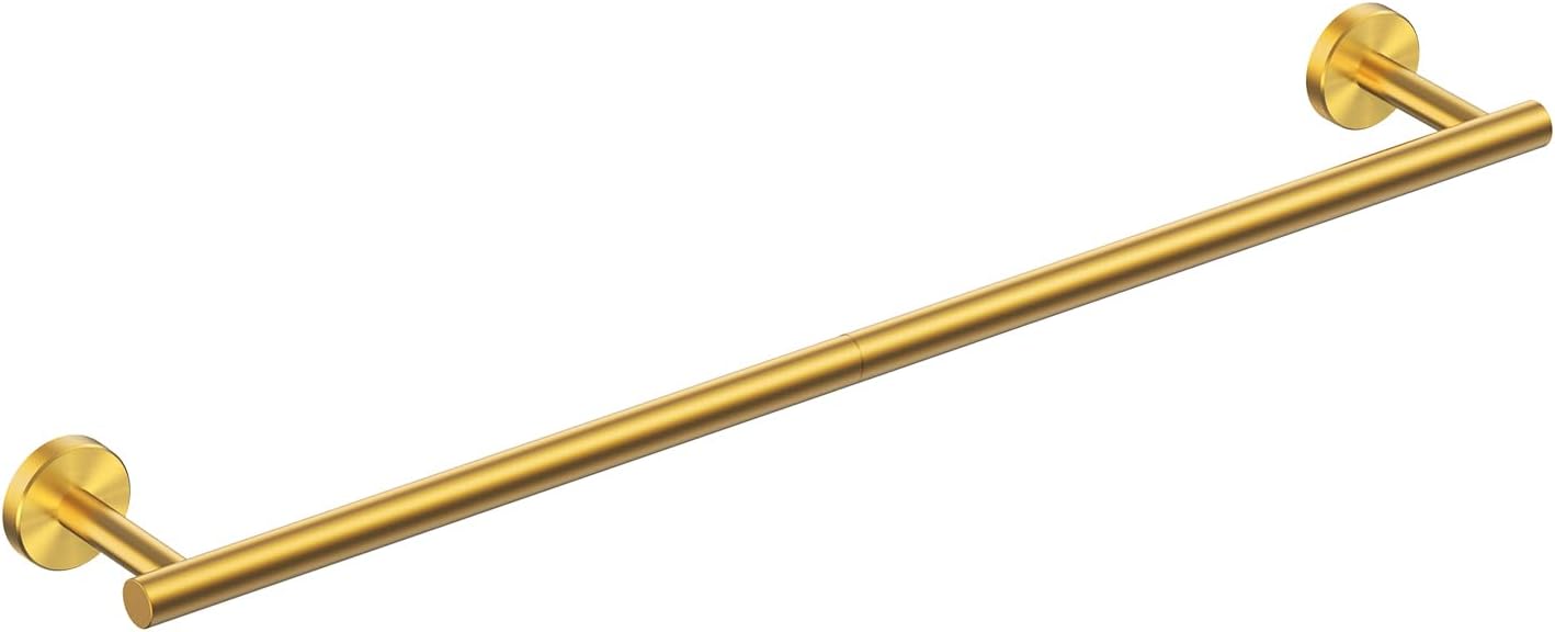 FORIOUS Towel Bar Wall Mounted, Stainless Steel Towel Racks for Bathroom, Includes Wall Mounting Hardware (Brushed Gold, 32 Inch)