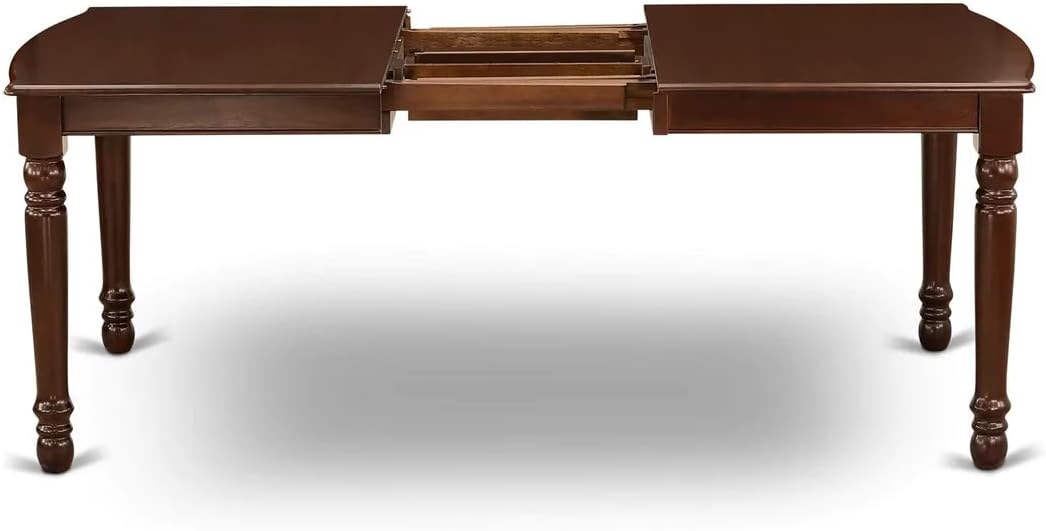 East West Furniture DOCL7-MAH-W 7 Piece Dining Table Set Consist of a Rectangle Dining Room Table with Butterfly Leaf and 6 Wooden Seat Chairs, 42x78 Inch, Mahogany