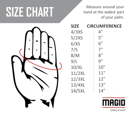 MAGID T-REX Flex Series Sandy Nitrile Coated Knit Impact Gloves, 1 Pair, 9/Large, TRX400