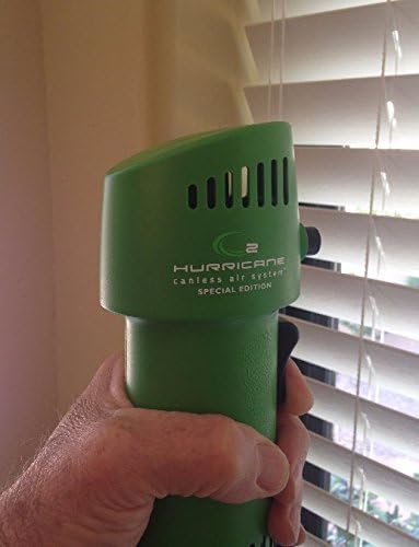 Canless Air O2 Industrial Hurricane Compressed Air Duster | Cordless, Rechargeable Air Blower for Cleaning Keyboards, Computers | 5 Attachments - Green