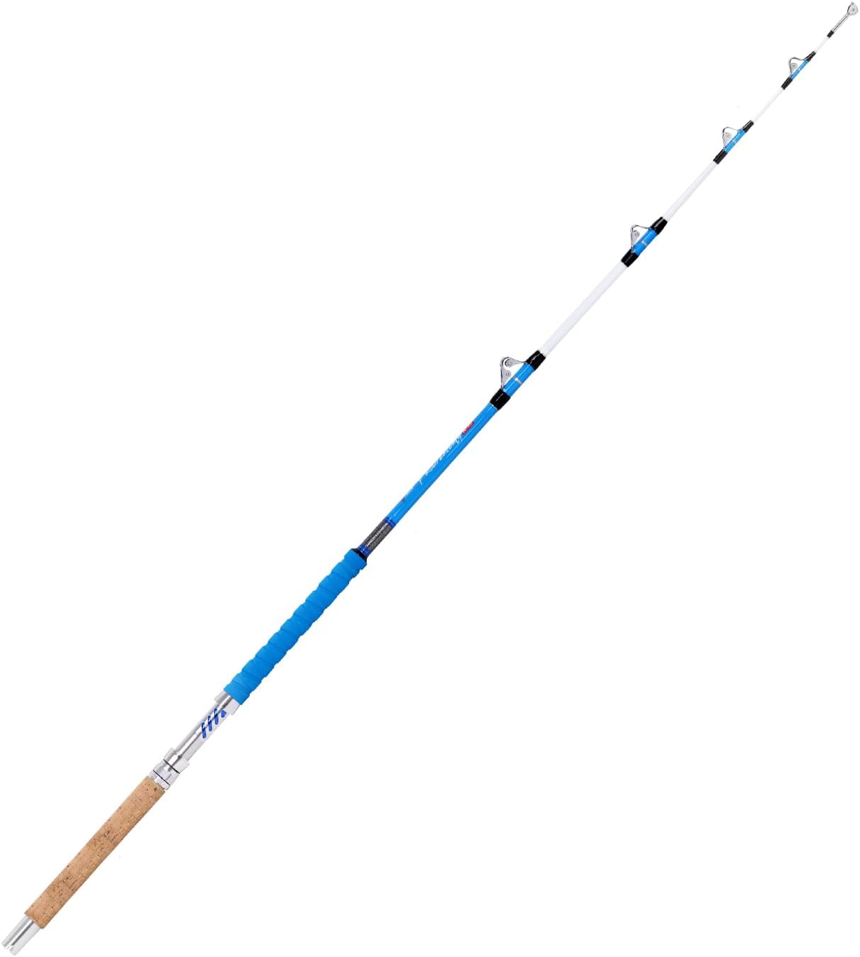 Fiblink Saltwater Fishing Rod Heavy Duty Trolling Rod Conventional Boat Standup Big Game Deep Sea Rod with Roller Guides(5'6"/6'/7'6",50-80lbs/80-120lbs)