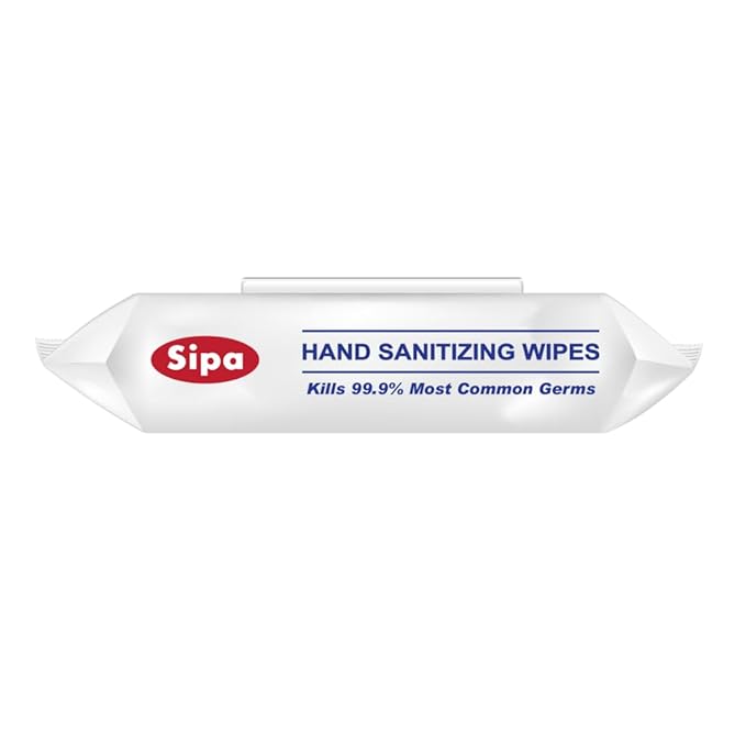 SIPA Hand Sanitizing Wipes 50 WIPES Bag, Clean-to-go, Travel Size, Fresh Scent, Soft Textured Wipes, Total 600 Pieces (PACK OF 12)