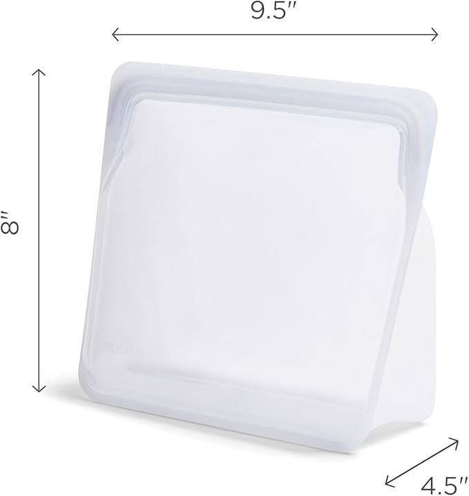 Stasher Platinum Silicone Food Grade Reusable Storage Bag, Clear (Stand-Up Mega) | Reduce Single-Use Plastic | Cook, Store, Sous Vide, or Freeze | Leakproof, Dishwasher-Safe, Eco-friendly | 104 Oz