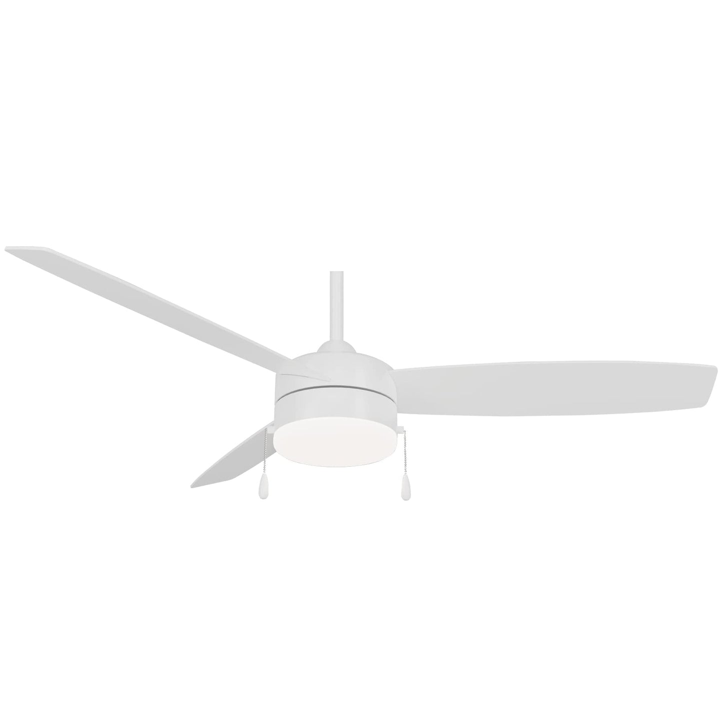 Minka-Aire F670L-Whf Airetor Iii 54 Ceiling Fan With Led Light And Pull Chain In Flat White Finish