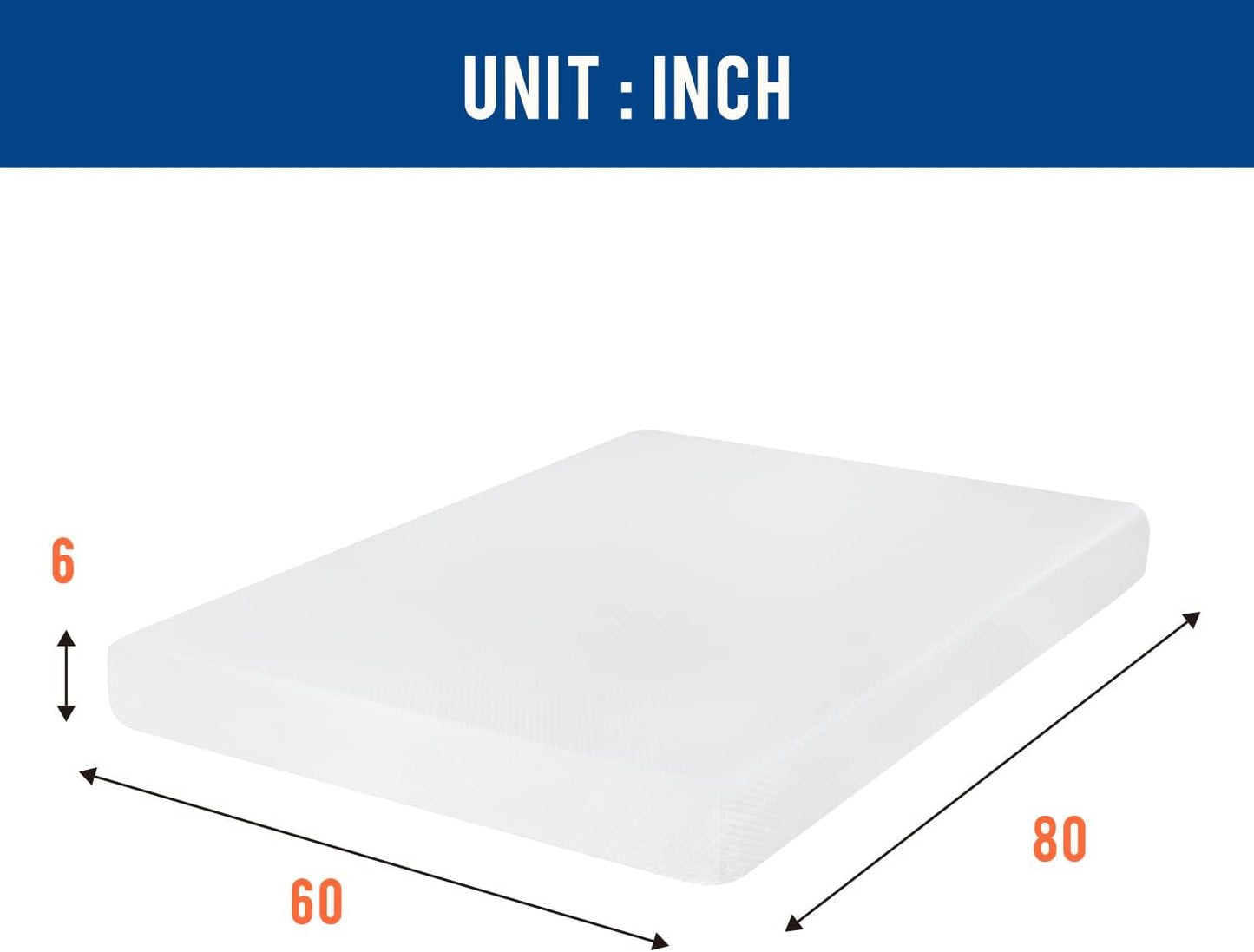 FDW | 6 Inch Queen Mattress | Medium Firm | Gel Memory Foam Mattress | White | Bed in a Box, CertiPUR-US Certified | Pressure Relief, Cooling Ventilated Foam | Washable Removable Cover