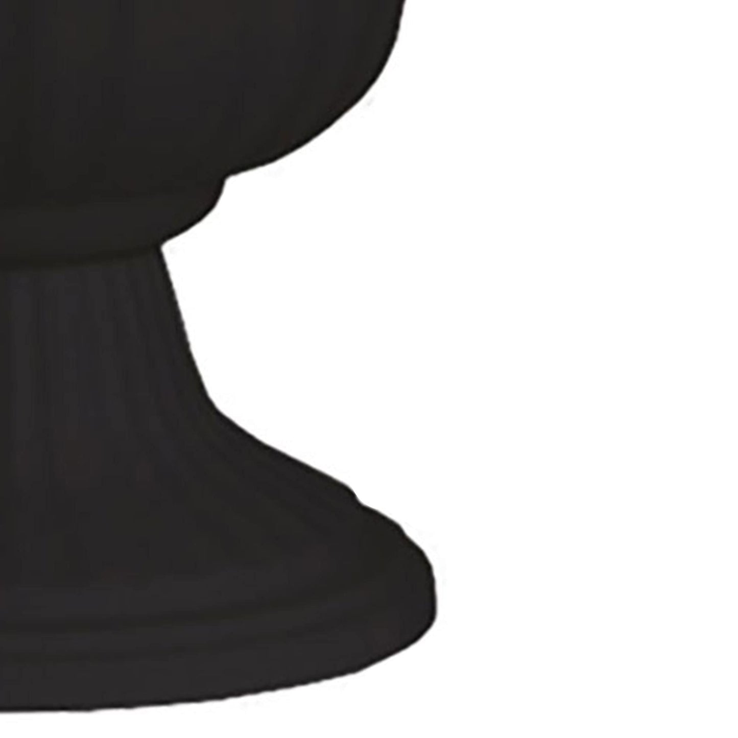 Southern Patio Large 14 Inch Outdoor Garden Lightweight Utopian Urn Planter with UV-Coated Finish for Entryways, Walkways, and More, Black (2 Pack)