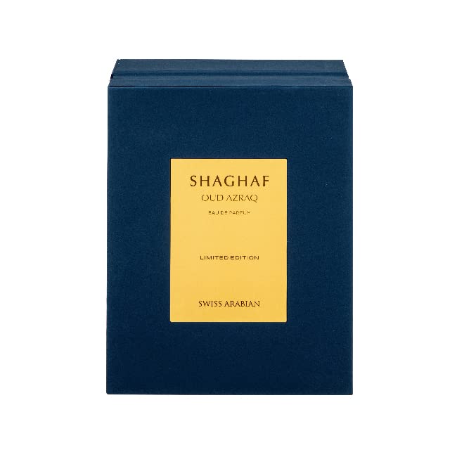Swiss Arabian Shaghaf Oud Azraq, Limited Edition - Luxury Products From Dubai - Long Lasting and Addictive EDP Spray Fragrance - Seductive, Signature Aroma - Luxurious Scent of Arabia - 2.5 oz