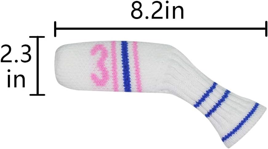 Scott Edward 1/7/10 Pcs Knitted Golf Club Head Covers for Irons Wedge Cuteness and Basically Socks Shape Washable Golf Club Head Protector on Classic Stripes Style，Double Sided Customization