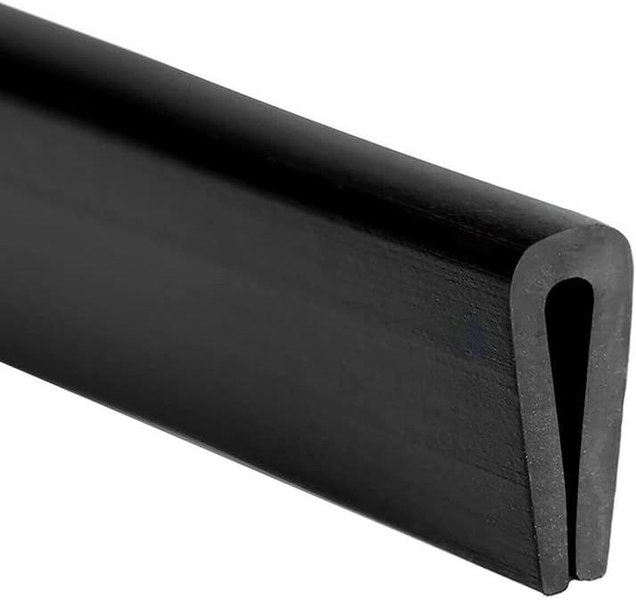 Rubber Edge Trim Black, U Channel PVC Plastic, Metal Sharp Edge Protector Fit for 0.09", Length 5 Feet (1.5 Meter)