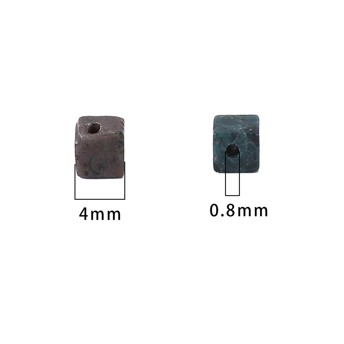 BEADIA Natural Indian Agate Square Stone Beads 4x4mm 85pcs Cube Loose Semi Gemstone Beads for Jewelry Making Design