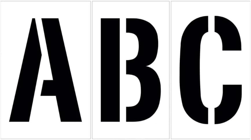 8" Alphabet Stencil Kit | Part# 10000903 | 26-Piece Kit Includes Letters A-Z | Letter Height is 8" | Durable 1/8" PolyTough Lifetime | Made in USA