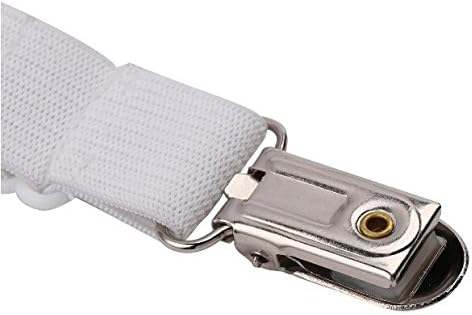 2 Set,4 Pieces 29" to 82'‘(75-220cm) Adjustable Under Mattress Bed/Fitted Sheet Fastener,Crisscross Bed Sheet Straps Suspenders,Slipcover Fastener,Long Strap Clip Bands (White)